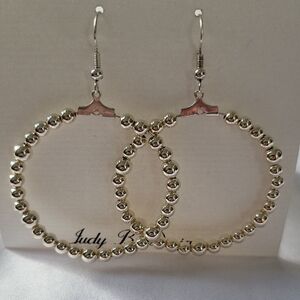 Sterling Silver Handmade Beaded Hoop Earrings